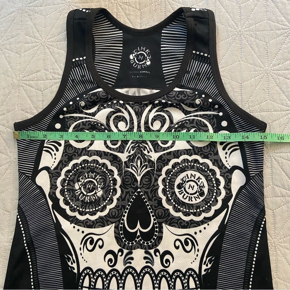 INKnBURN Black and White Sugar Skull Tank Top - Picture 5 of 7